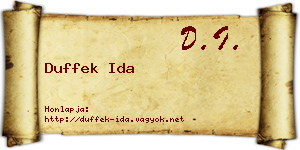 Duffek Ida névjegykártya