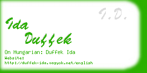 ida duffek business card